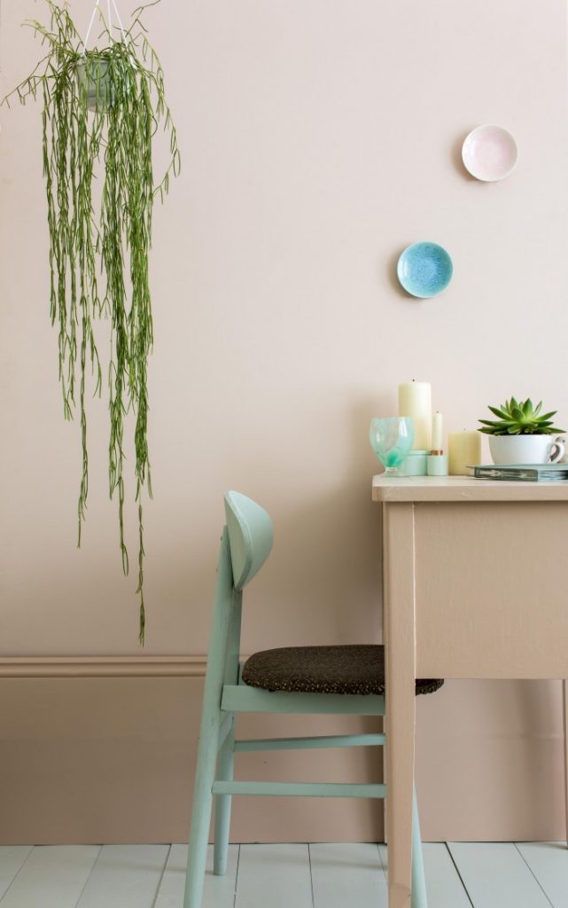 Farrow & Ball Pink Ground Gentle palette dining room