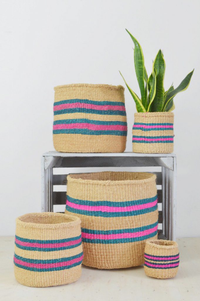 Jute Baskets Colourful Fair-trade