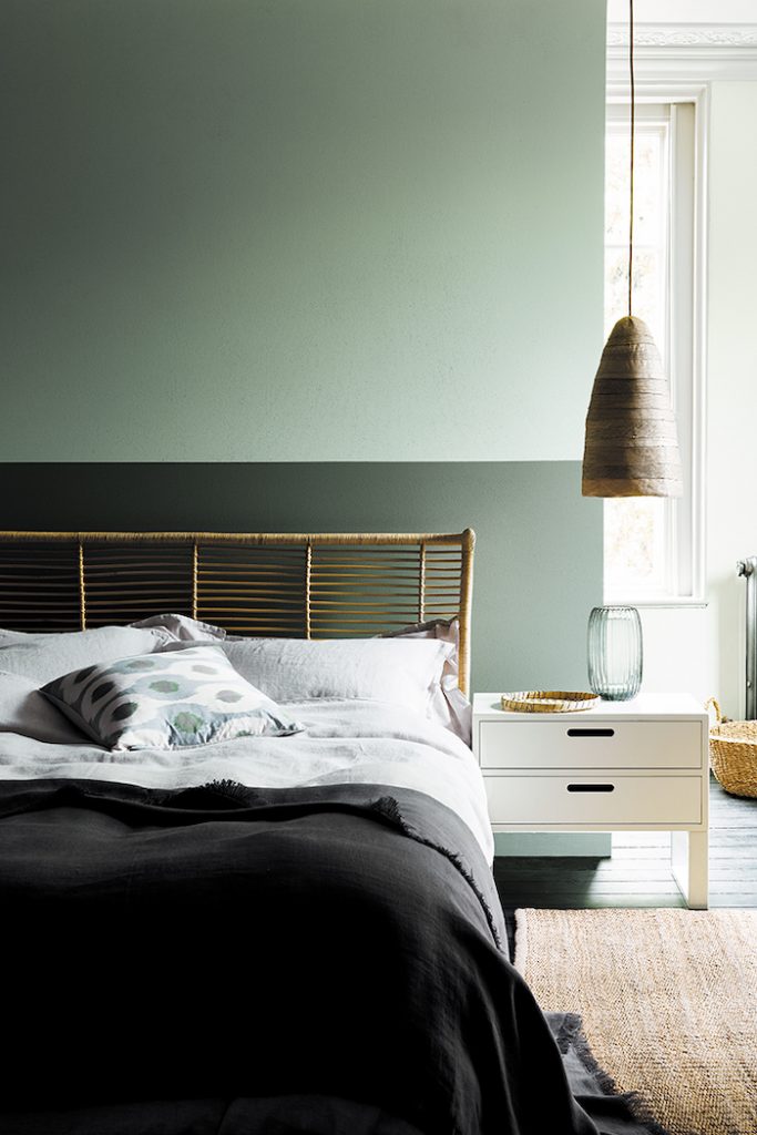 Little Greene Green Paint in Bedroom