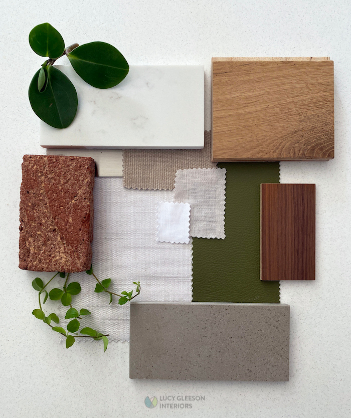 Biophilic mood board by Lucy Gleeson Interiors, natural interiors