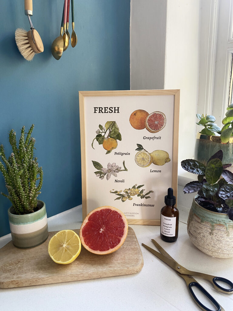 summer scents essential oils, biophilc home aromas, zesty essential oils for the home